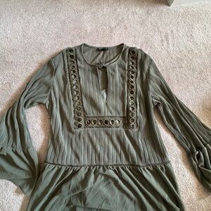 Express Elegant Olive Green Women's Top